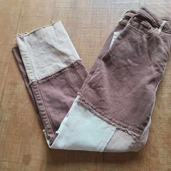 Hollister Womens Brown Color Block Dad Jeans Ultra High Rise 27x31 Size 5R - Picture 7 of 7